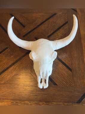 NWT Home Goods White Bull Skull Accent & Decor Piece